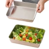 304 stainless steel fresh-keeping plate, square plate with lid, multi-purpose picnic fruit, multi-purpose storage box, fruit plate, steamed and grilled fish plate Item Picture